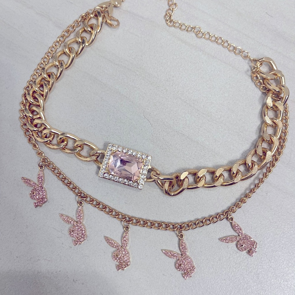 Playboy layered necklace